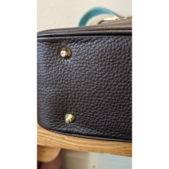 Sweet Tooth Brown Pebbled Grain Cheetah Heart Satchel Handbag - Picture 6 of 15